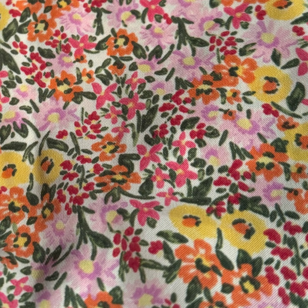 LC Lauren Conrad Sz 4X Floral Blouse - Pink and Yellow w/ pleat front, tie back - Picture 7 of 7